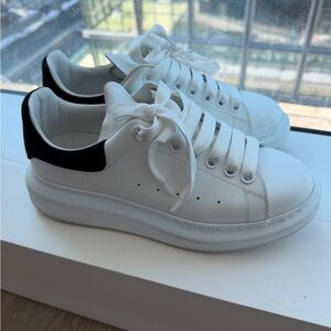 White and Black Platform Sneakers
